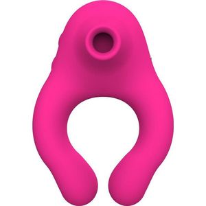 Vibrerend Silicone cockring voor Koppels met Clitoris zuiger | cockring voor hem haar |Clitoris Stimulator, vibrator sex speeltje - cockring |penis ring for Couples with sucking - clitoris stimulation sex toy | penisring met clitoris stimulator