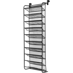 STEN Schoenenrek deur - Geschikt voor alle Deuren - Schoenen opbergsysteem - Tot 30 paar - 4 Hangmethodes