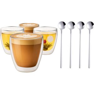 BigDean Latte-Macchiato-Glas 6x Latte Macchiato Gläser mit Henkel 300 ml - spülmaschinenfest, Glas