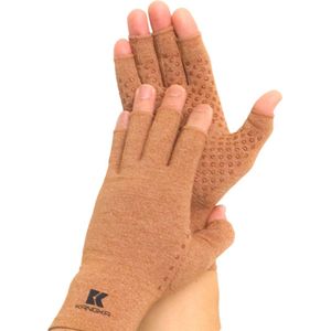 KANGKA - Therapeutische Handschoenen - Bruin - Compressie voor Reuma, Artrose, Artritis