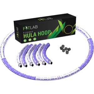 Fitlab Fitness Hoelahoep met Gewicht - Paars/Wit - 1 tot 4 KG - Volwassenen - Hula Hoop/Sport Hoepel/Weight Hoop