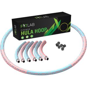 Fitlab Fitness Hoelahoep met Gewicht - Roze/Blauw - 1 tot 4 KG - Volwassenen - Hula Hoop /Sport Hoepel/Weight Hoop