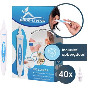 Good Living® - Oorsmeer Verwijderaar - incl. Opbergdoosje - Spiraalvormig - Oorreiniger - Ear Cleaner - Blauw