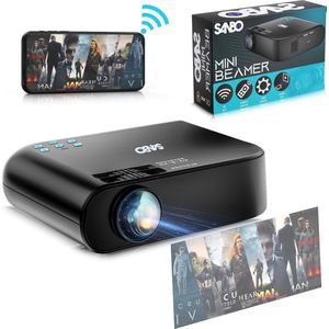 Sanbo Prime Smart Wi-Fi Mini Beamer - Zwart - 2800 lumen - Streamen vanaf je telefoon met wifi - Projector