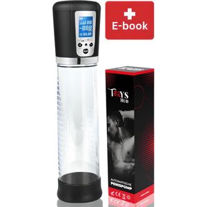 Toys Hub® Automatische Penispomp met 2 Penisringen - Incl. E-book - Elektrisch - USB Oplaadbaar - LED Scherm - Penis Vergroter - Sex Toys voor Mannen - 30CM