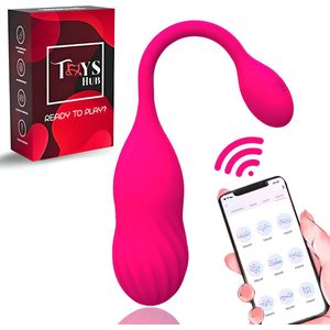 Toys Hub® Vibrator Deluxe met App Control - Incl. EBOOK - Geschikt voor IOS & Android - Met Opbergzakje - Sex Toys voor Vrouwen - Vibrerend Ei - Vibrators voor Vrouwen & Koppels - Clitoris Stimulator