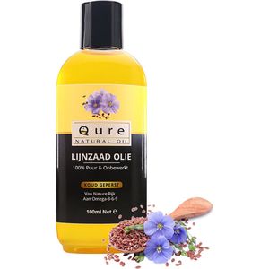 Lijnzaadolie 100ml | 100% Puur en Onbewerkt | Food Grade Kwaliteit Lijnzaad olie | Geschikt voor huid en haren