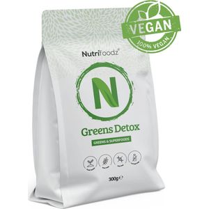 Nutrifoodz Greens Detox - Superfood Poeder - 60 Porties - Vegan - Spirulina Chlorella Gember