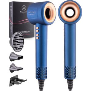 Mellian SecretBlow Föhn - Fohn met Diffuser - Krachtige Ionische Haardroger Krullen 110.000RPM