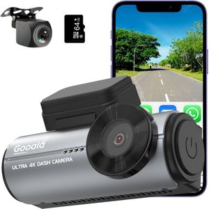 Gooala - Ultra 4K Dashcam - Voor en Achter - Inclusief 64GB SD Kaart