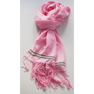 YELIZ YAKAR - Luxe zomersjaal dames Pashmina sjaal/omslagdoek ""Capra IV"" - zachte roze kleur - sier band detail met drukknopen - handmade - designer kleding - trendy shawl - kerst sjaal- luxecadeau - kerstcadeau voor vrouwen