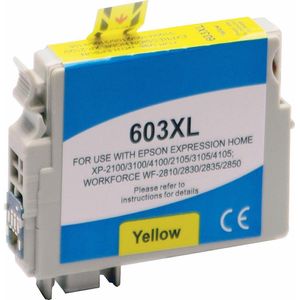 Inkmaster Huismerk Premium inkt cartridge voor Epson 603 XL Y yellow geel Met Chip - Epson 603XL - Voor Printers: XP-2100 / XP-2105 / XP-3100 / XP-3105 / XP-4100 / XP-4105 / Workforce / WF-2810DWF / WF-2830DWF / WF-2835DWF / WF-2850DWF - Epson