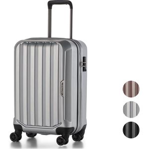 TROLLEYZ Bali no.22 - Trolley 55x39x24 cm - Handbagagekoffer met TSA-slot - Lichtgewicht ABS harde koffer met dubbele 360° wielen - Metallic Grey