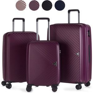 TROLLEYZ Ibiza No.3 - Driedelige kofferset met TSA-slot - Lichtgewicht ABS harde koffer met dubbele 360° wielen - Dazzling Purple
