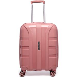 ©TROLLEYZ - Paris No.5 - Trolley - 55cm met TSA slot - Dubbele wielen - 360° spinners - 100% Polypropyleen - Handbagage koffer in Rose Blush