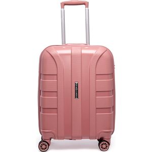 TROLLEYZ Paris No.5 - Trolley 55x39x24 cm - Handbagage koffer met geïntegreerd TSA slot - Extreem robuuste en lichte Hard Shell koffer met dubbele stille 360° wielen - Rose Blush