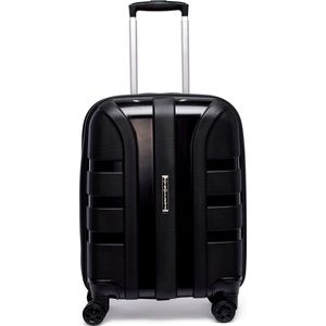 TROLLEYZ Paris No.5 - Trolley 55x39x24 cm - Handbagage koffer met geïntegreerd TSA-slot - Extreem stevige en lichte harde koffer met dubbele stille 360° wielen - Piano Black