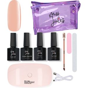 Miss Jules - 4-Delige Gellak Starterspakket - Gellak - Nagellak - Kleur Grijs - Glitter - Nude- Creme - HEMA & TPO Free - Glanzend & Dekkend resultaat