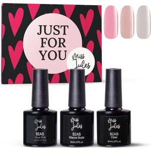 Miss Jules® BIAB 3 Populaire Kleuren – Builder in a Bottle – BIAB Nagel Builder Gel – BIAB Set - HEMA & TPO Free - Instructievideo (NL)