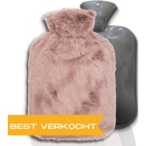 DeSire Kruik - Warmwaterkruik - Kruik Met Hoes - Warm Waterkruik - Fluffy Hoes -  Kruiken - Kruikenzak  - Kruikzak - Pluche Kruik - Roze - Rugpijn - Menstruatiekramp - Buikpijn - Pijn - Kramp - 2 Liter - Tot 6 Uur Lang Warm