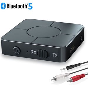 MM Brands Bluetooth Transmitter & Receiver 2 in 1 - BT 5.0 - 3.5MM AUX / RCA - Bluetooth Zender - Bluetooth Ontvanger - Bluetooth Transmitter - Bluetooth Receiver