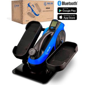 Blue Lion Stoelfiets - Mini Hometrainer - Bureaufiets - Deskbike voor onder Bureau - Stepper - Crosstrainer - Bluetooth