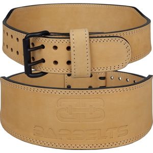 Barbelts Gewichthefriem Sand - Weightlifting belt - Echt leder - Fitness riem - Maat XS