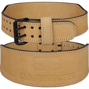 Barbelts Gewichthefriem Sand - Weightlifting belt - Echt leder - Fitness riem - Maat XL