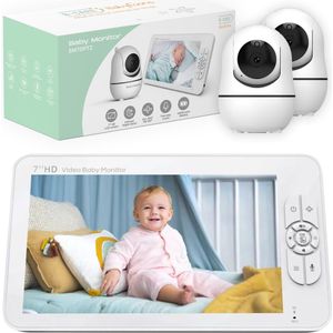 B-care Babyfoon met 2 Camera´s - 7.0 Inch HD Scherm - Split Screen - Zonder Wifi en App - Baby Monitor - Baby Camera