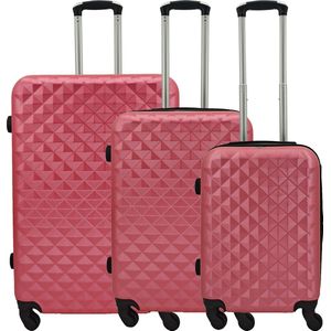 SB Travelbags kofferset - 3 delige 'Expandable' koffer - Roze