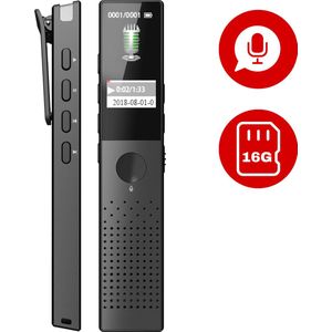 Voice Recorder - Digitale Dictafoon - Audio Recorder - 16 GB - Met USB kabel