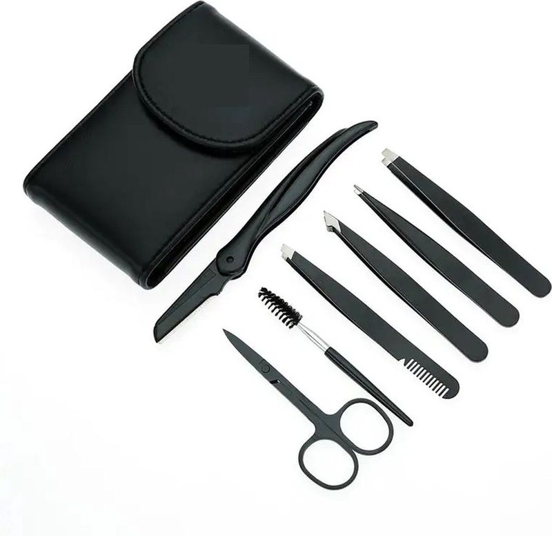 7-Delige Epileer Set - Epileer Pincet - Tweezer - Wenkbrauw Trimmer - Epileren - Dermaplaning - Wenkbrauw mesje - Wenkbrauw borstel