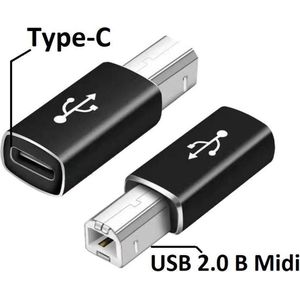 Printer Usb 3.1 Type C Female Naar Usb 2.0 B Midi Mannelijke Voor Printer Scanner piano Hp-Zwart