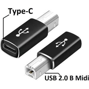 Printer Usb 3.1 Type C Female Naar Usb 2.0 B Midi Mannelijke geschikt Voor Printer Scanner piano Hp-Zwart