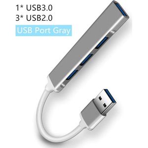 Xtabarya - USB 3.0 4 Port Multi Splitter Adapter - Zwart - Voor Laptop
