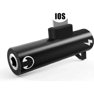 Xtabarya Mini Splitter 2 In 1 Verlichting Adapter Opladen Luisteren Bluetooth| Geschikt Voor Iphone -Zwart