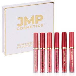 JMP Cosmetics® Matte Liquid Lipsticks Set - 6 Kleuren Dark Nude - Vegan Lipgloss Lippenstift Waterproof