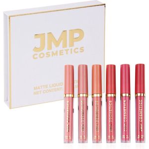 JMP Cosmetics® Matte Liquid Lipsticks Set - 6 Kleuren Nude - Vegan Lipgloss Lippenstift Waterproof