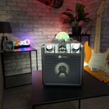 N-GEAR Disco Star 710 Space Grey - Bluetooth Speaker - Karaoke Set - Party Box met Sterrenprojector & 2 Microfoons