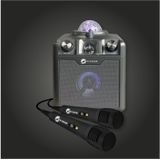 N-GEAR Disco Star 710 Space Grey - Bluetooth Speaker - Karaoke Set - Party Box met Sterrenprojector & 2 Microfoons