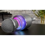N-GEAR Star Mic - Bluetooth Karaoke Microfoon voor Kinderen - met Speaker & Verlichting - Draadloos - Silver