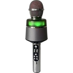 N-GEAR Star Mic - Karaoke Microfoon - Silver - Draadloos - Inclusief Speaker & Verlichting