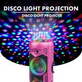 N-GEAR LGP5150 - Bluetooth Speaker - Karaoke Set met Microfoon - Party Box met RGD LED Licht - Knal Roze
