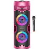 N-GEAR LGP5150 - Bluetooth Speaker - Karaoke Set met Microfoon - Party Box met RGD LED Licht - Knal Roze