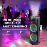 N-GEAR LGP5150 - Draadloze Bluetooth Party Speaker - Karaoke Set - 1 Microfoon - Discoverlichting - Stealth Black