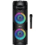 N-GEAR LGP5150 - Draadloze Bluetooth Party Speaker - Karaoke Set - 1 Microfoon - Discoverlichting - Stealth Black