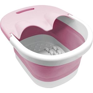 Voetenbad - Opvouwbaar - Roze - opklapbaar voetenbadje - incl. massagerollers - voetmassage