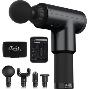 ForU Massage Gun - Massage Apparaat - Massage pistool - Incl. 4 opzetstukken - Draadloos - Incl. opbergkoffer