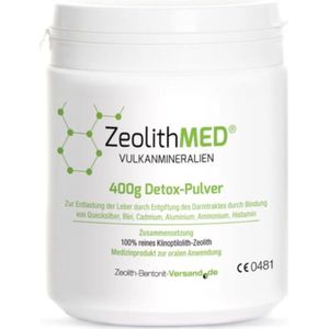 ZeolithMED Vulkaanmineralen Detox – Zeoliet Poeder 400g – 100% Natuurlijk Medisch Hulpmiddel – Vermindert Vermoeidheid en Hoofdpijn