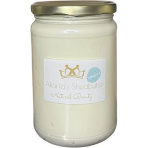 Whipped Unrefined Shea Butter 500 ml - Biologisch Opgeklopte ongeraffineerd Sheaboter Sheabutter